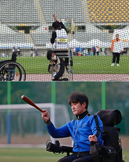 제42회 전국장애인체육대회에서 육상 필드 곤봉 던지기 종목에 참가한 엔픽셀 이원태 선수. 이번 대회에서 이원태 선수는 19.25m를 기록하며 금메달을 목에 걸었다.